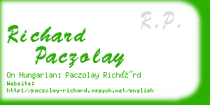 richard paczolay business card